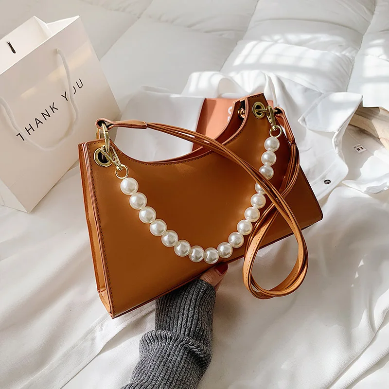 

2021 New Fashion Pearl Woven Shoulder Bag Underarm Bag Women's Shoulder Bag Purses and Handbags