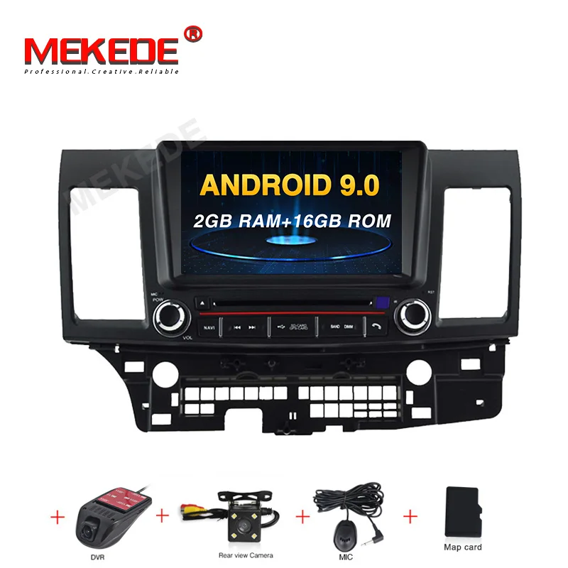 16G camera DVR MEKEDE 4G ram для Mitsubishi Lancer 10 CY 2007-2012 автомобильный Радио Мультимедиа Видео плеер навигация gps Android 9,0 2din 2 din dvd - Цвет: 16G camera DVR