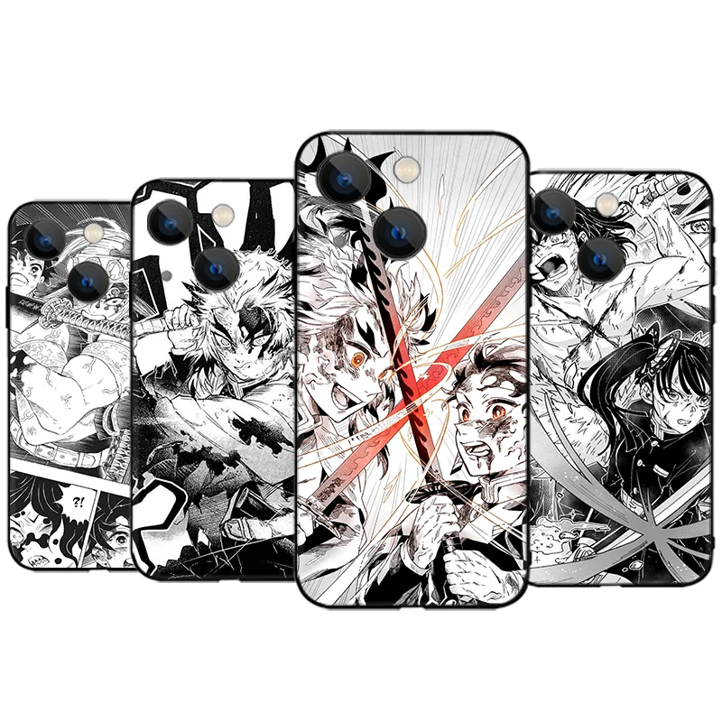

Japanese Demon Slayer Phone Case For iPhone 13 12 11 Pro Max 13 12 Mini XS XR Max 8 7Plus 6 Plus SE 2020 Funda Coque Back Cover