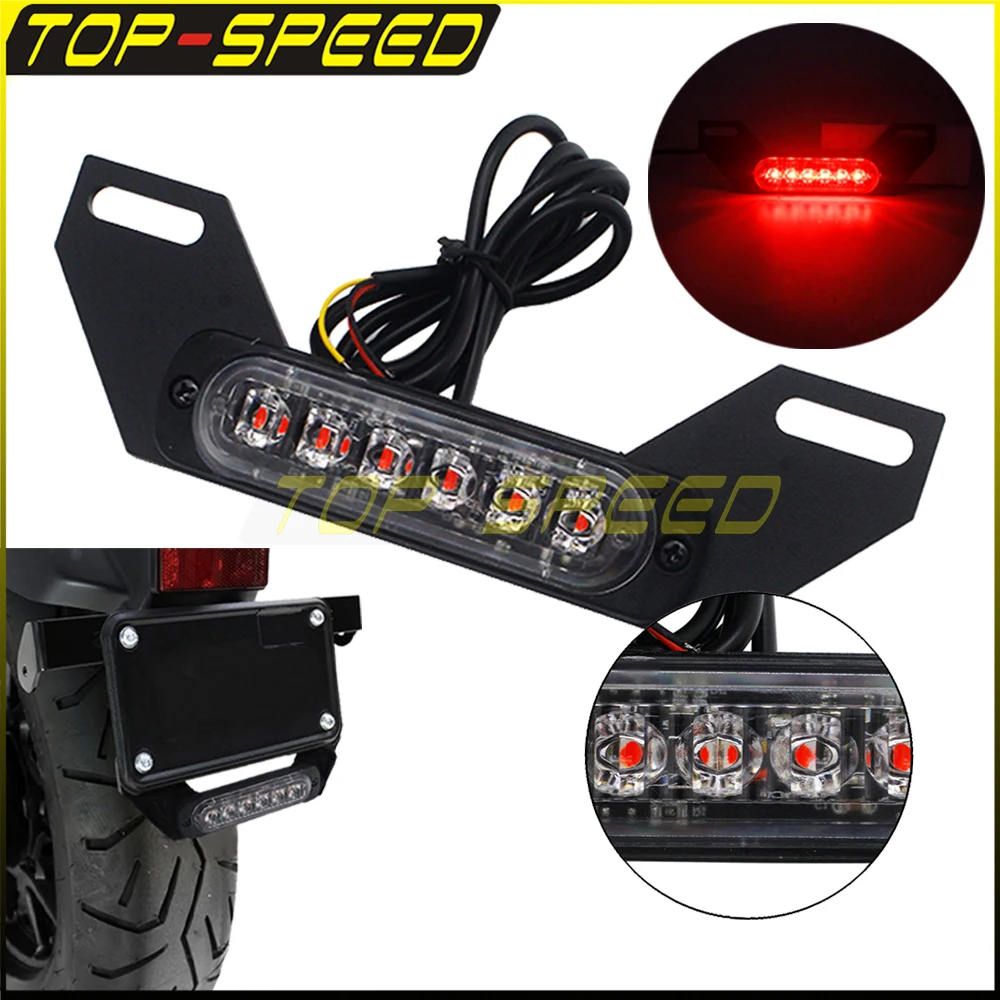 

Motorcycle 6 LED Licence Plate Auxiliary Running Taillight Burst Flash Stop Light For BMW Honda Suzuki Kawasaki Ducati Yamaha