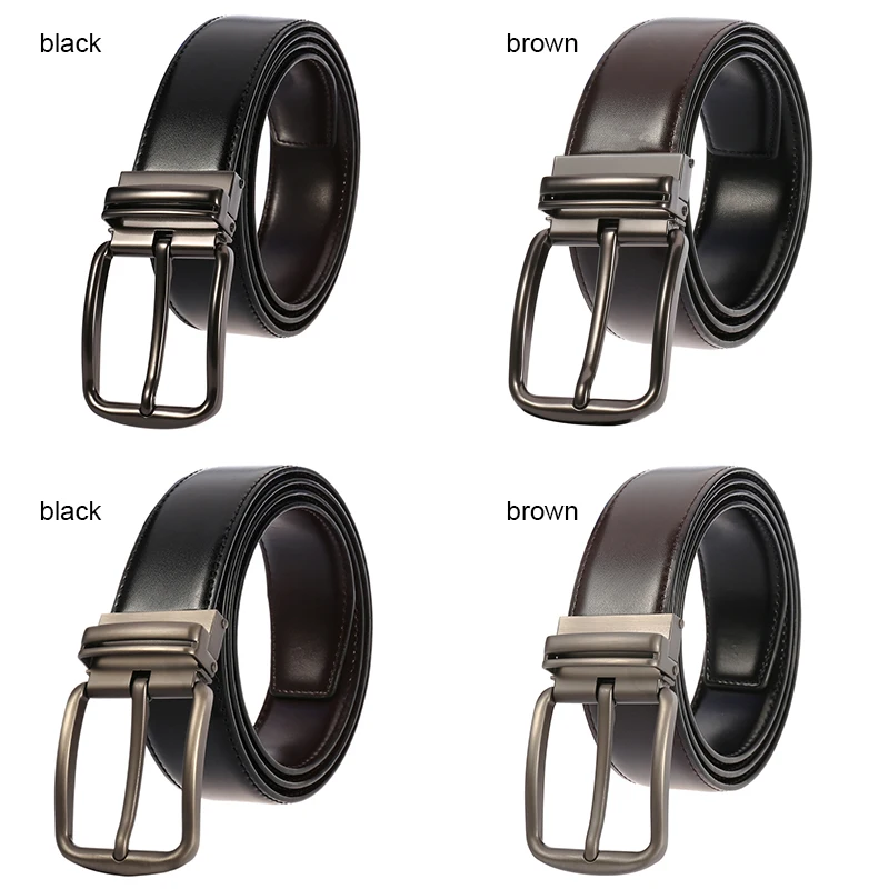 

VATLTY Official authentic mens leather belt casual business style simple hard metal buckle 3.4cm natural cowhide belt for men