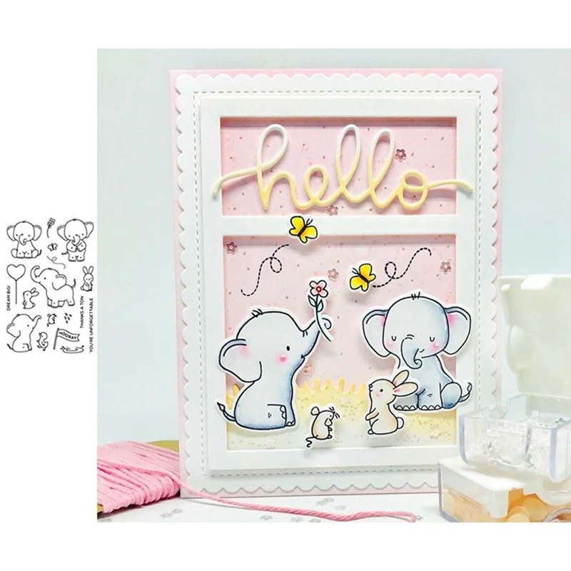 С рисунками животных Рисунком Слона Животных Ножи пресс форм прозрачный печать