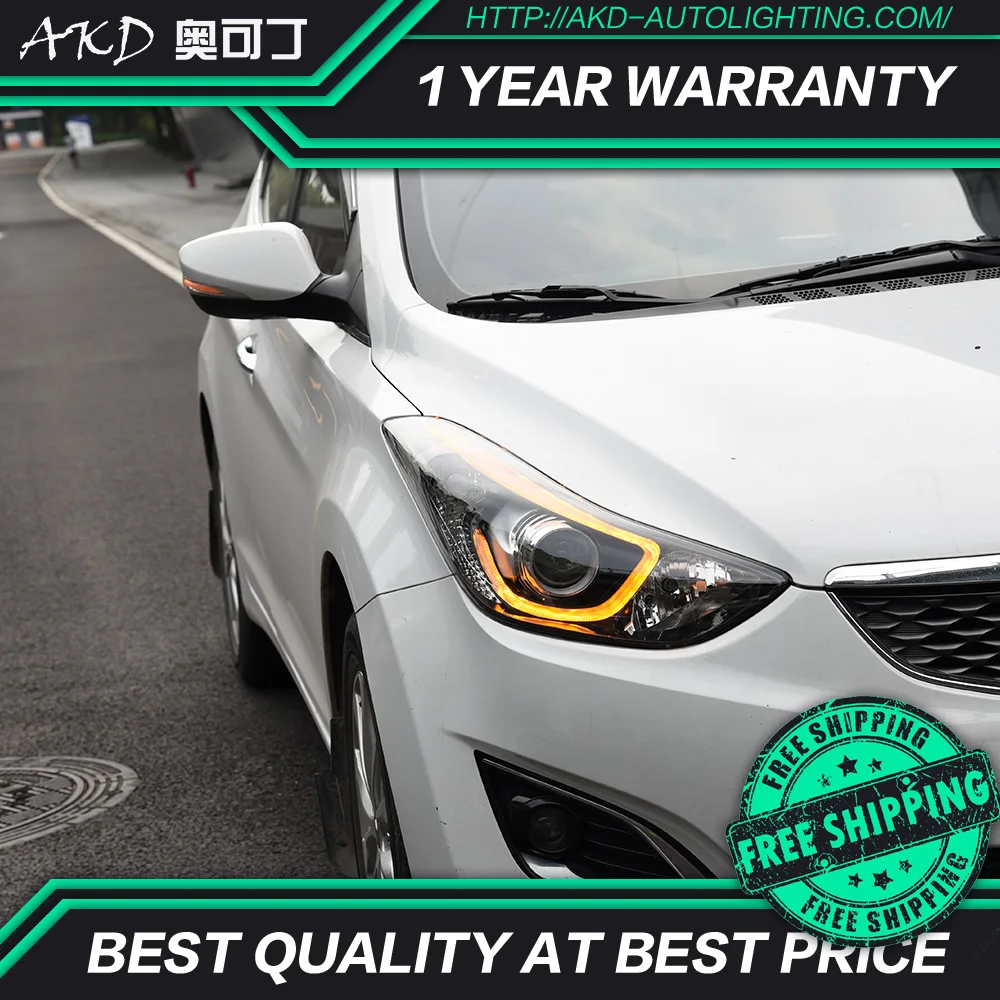 АКД автомобильного тюнинга фар для Hyundai Elantra 2012 2016 светодиодные фары DRL