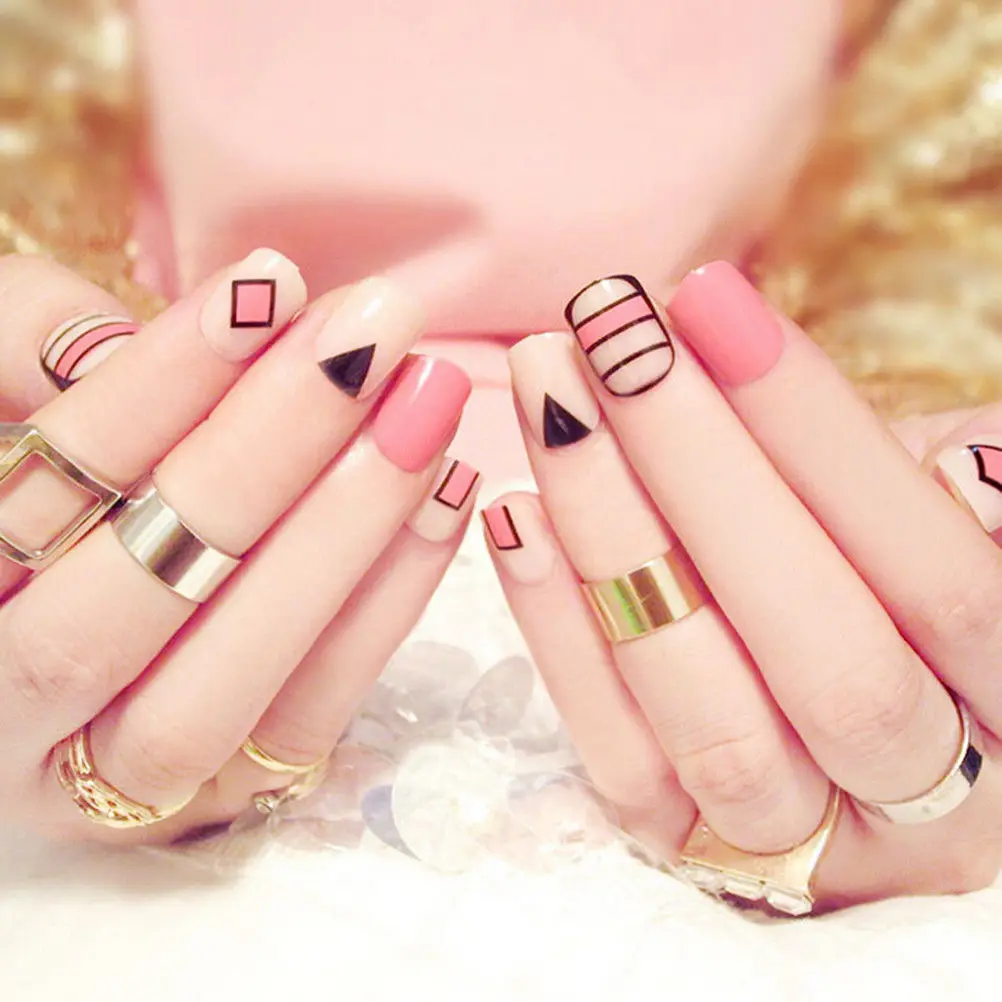 Creative Nail Art Design Short Length Artificial Nails Extension False Tips Press On Manicure Gel Polish | Красота и здоровье