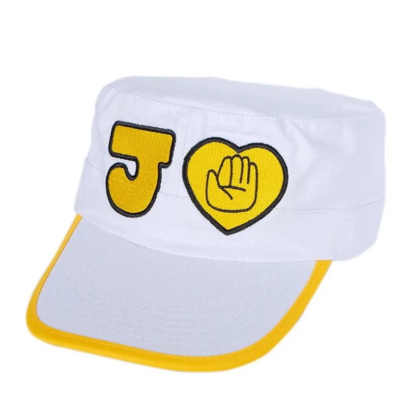 

Anime JoJo's Bizarre Adventure Kujo Jotaro JOJO Canvas White Hat Cap Cosplay Prop 2019