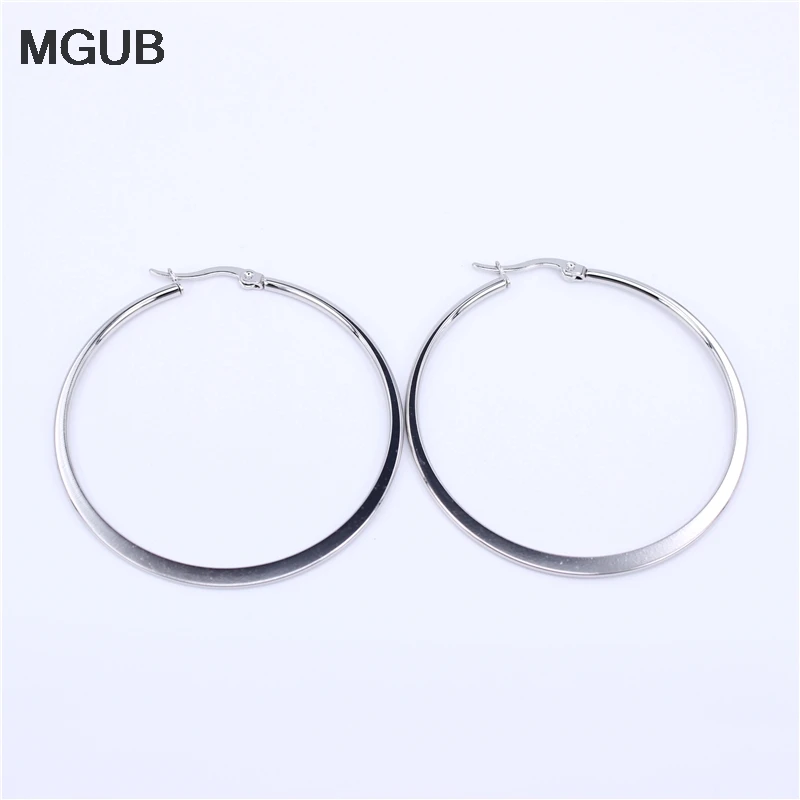 Классические модные Очаровательные Круглые серьги-кольца MGUB из нержавеющей