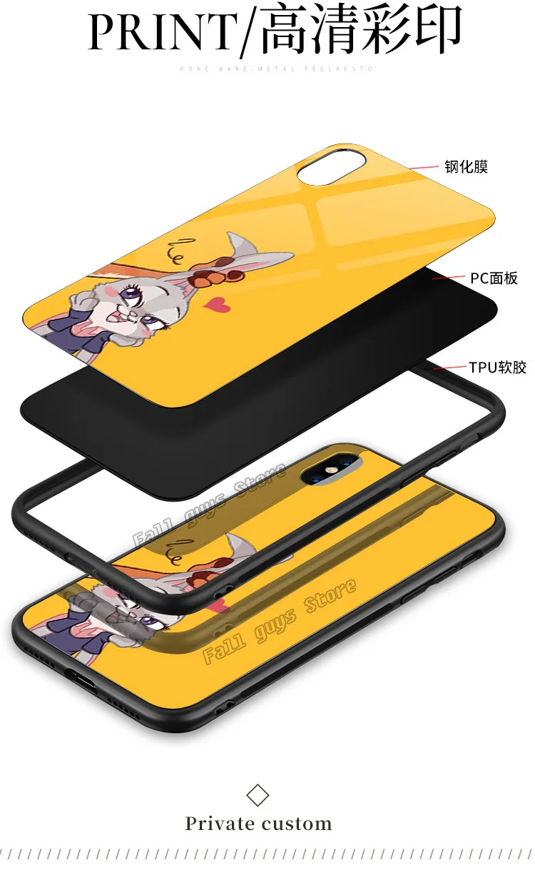Чехол для телефона Disney Iphone X XR XS 11 12 7 8 6 6s XSMAX Zootopia Judy Nick чехол из закаленного стекла