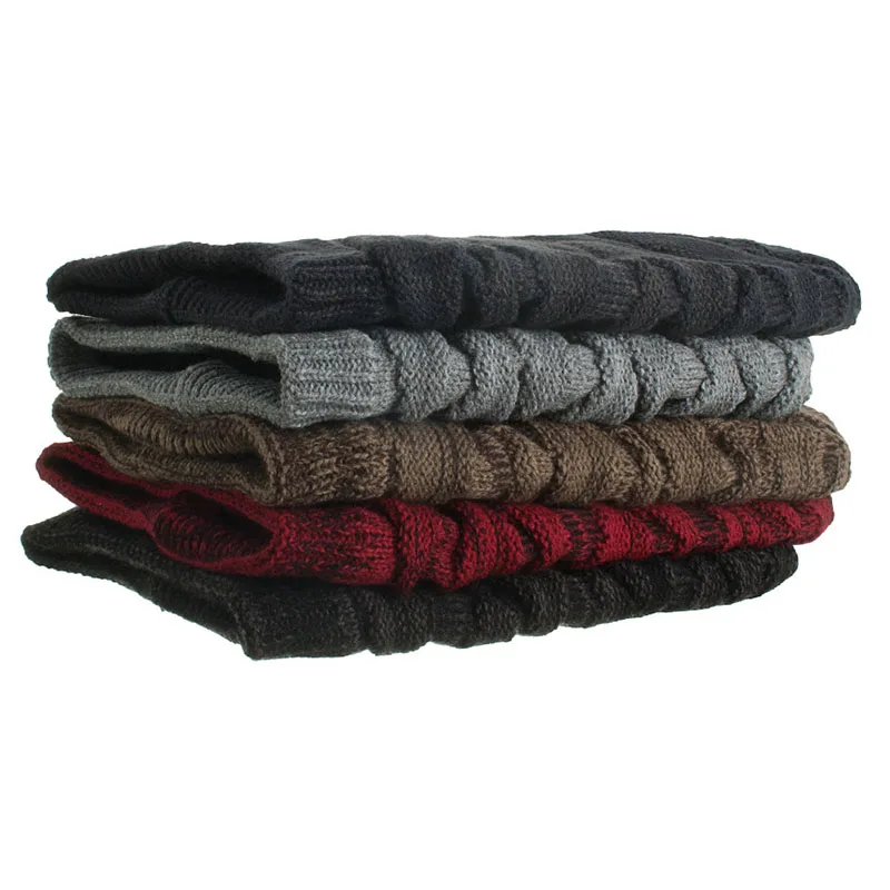 

Winter Knitted Hat Men Hat Winter Thick Warm Knit Beanies Outdoor Fashion Warm Men Knitted Hat Velvet Cap Diamond Pullover Hat