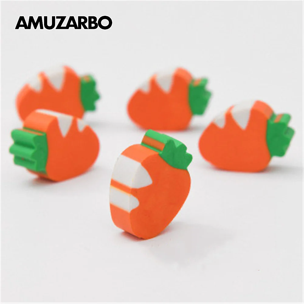 Ластик в форме моркови оранжевый маленький 5 цветов милые Ластики-карандаши для