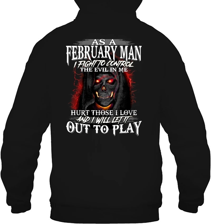 Мужская толстовка с капюшоном как февральский мужчина я борюсь за контроль над