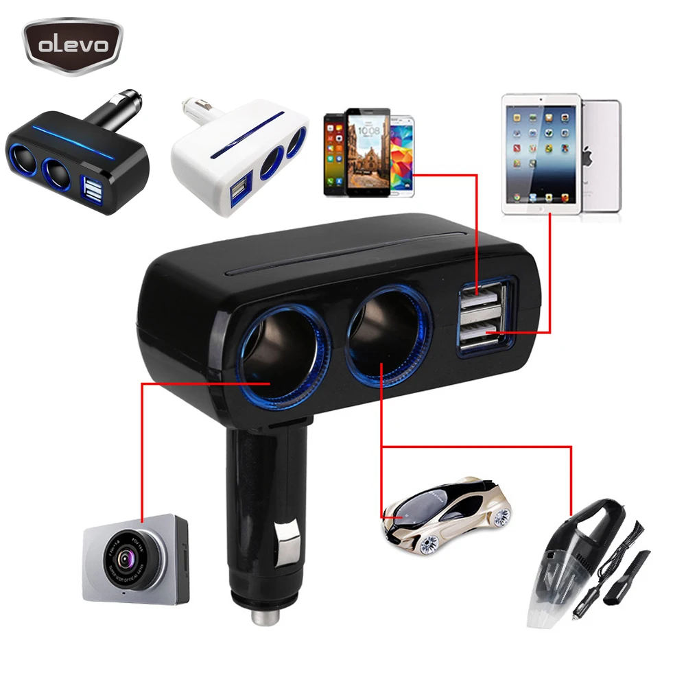 2USB переходник прикуриватель адаптер USB 12V 24V Зарядное устройство Мощность