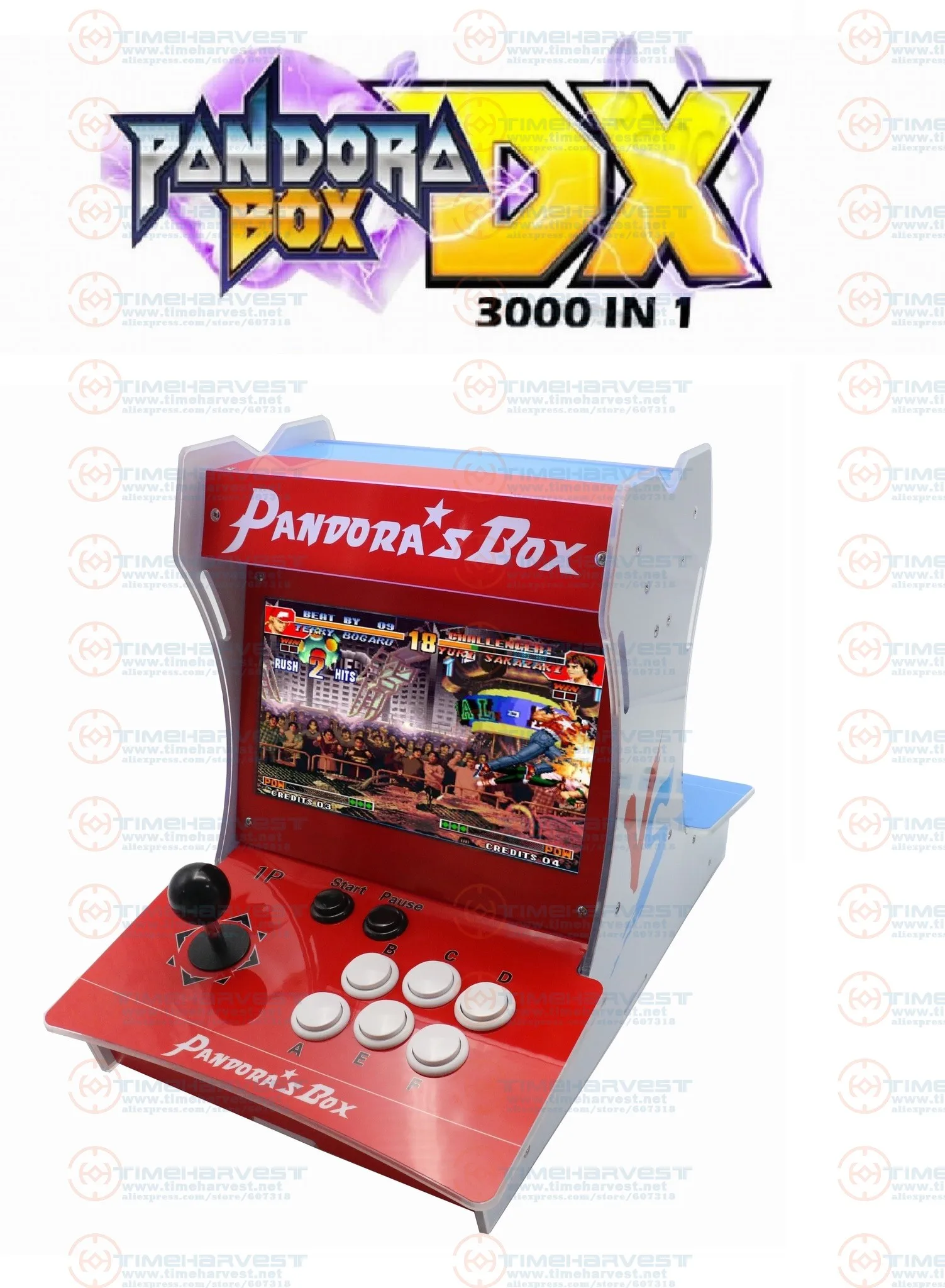 

Pandora box DX Mini Bartop Arcade Maschine 2 Players 10" LCD Table Top Video Game Machine with Original 3000 in 1 Multi Games