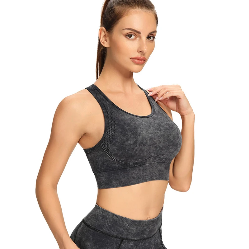 

Quick Dry Sports Bra Women Padded Gather Yoga Bra Push Up Gym Running Bra Seamless Workout Fitness Bra Top New 2021