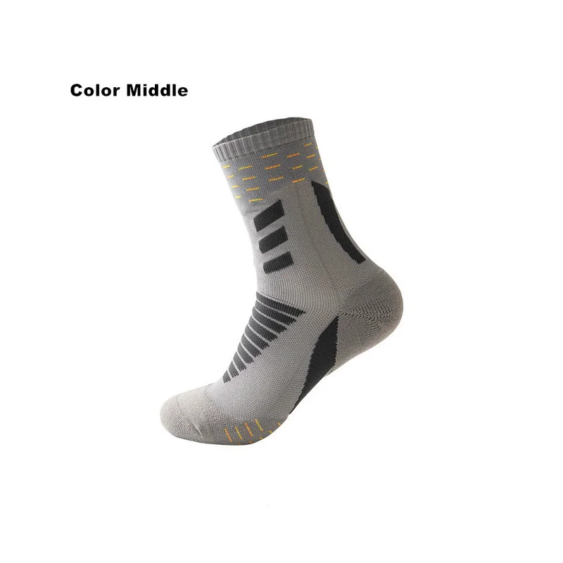 Спортивные полувысокие носки для бега хлопковые толстые махровые летние мужские