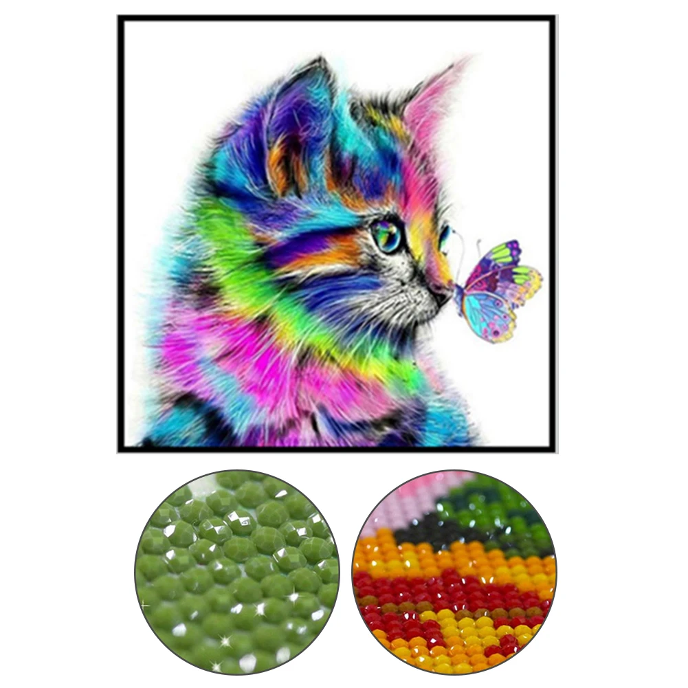 Алмаз живопись ремесло вышивка стены Искусство подарок гостиная красочная Кошка