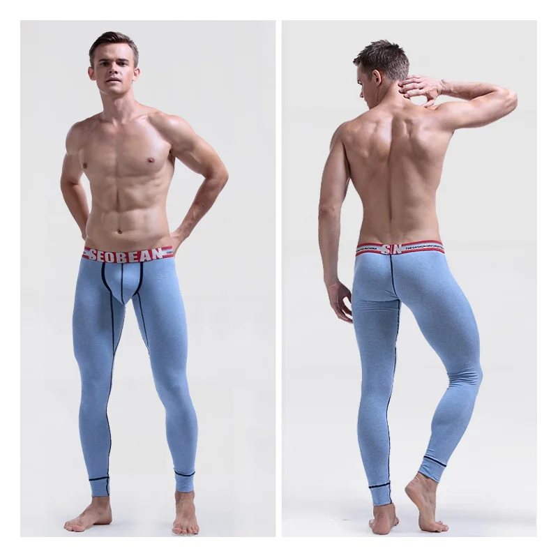 Новые мужские базовые цветные однотонные хлопковые кальсоны термобелье модные