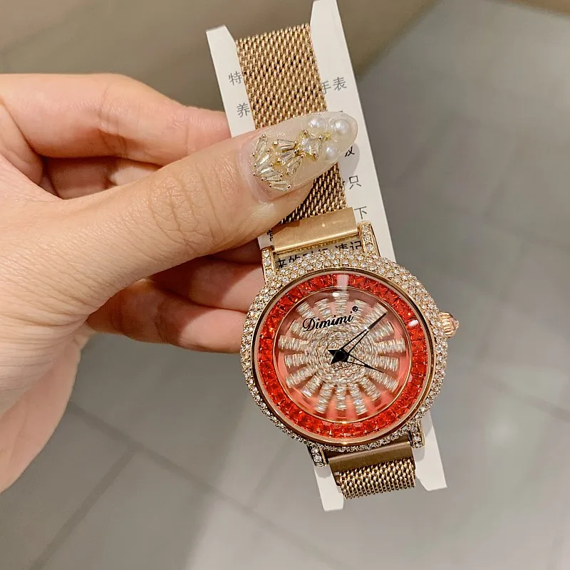 Женские часы роскошные Брендовые Часы с кристаллами модные часы-браслет