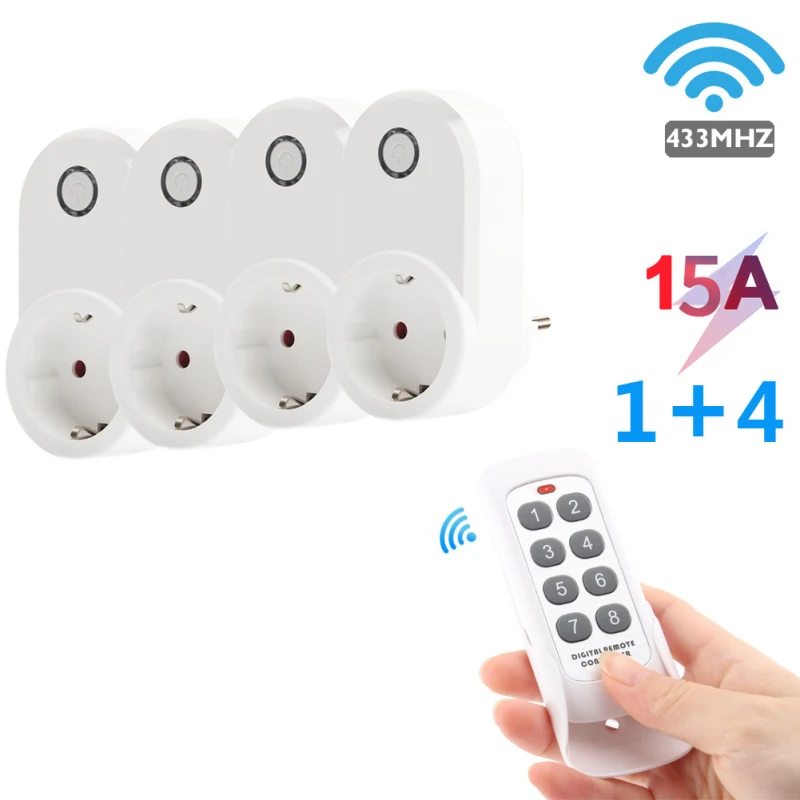 

Smart Home Wireless Remote Control Smart Plug Outlet Adaptor EU/FR Ce Certification RF 433mhz Switch Quickly Pairing Socket