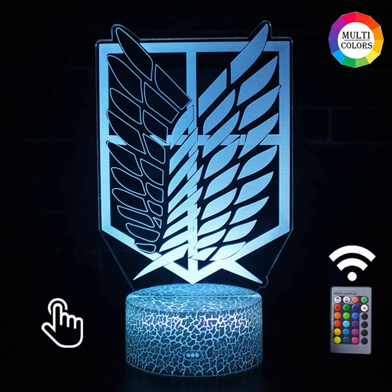 

Anime Attack on Titan Night Light Led Children Kids Boys Gift Manga Japanese Anime Desk Lamp Shingeki no Kyojin Bedroom Decor