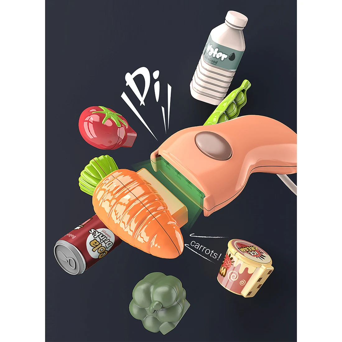 

14Pcs Children Pretend Play Simulation Shopping Toy Supermarket Cash Register Playset Kids Girls Educational Toy Gift - (Red) S