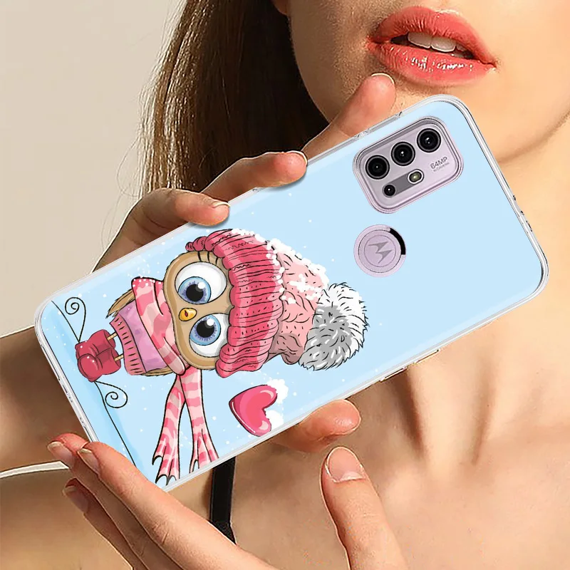 clear phone case for motorola moto g30 e7 e20 e40 g40 fusion g 5g plus g9 play g20 g50 g60 e7 plus power cartoon cute owl cover free global shipping