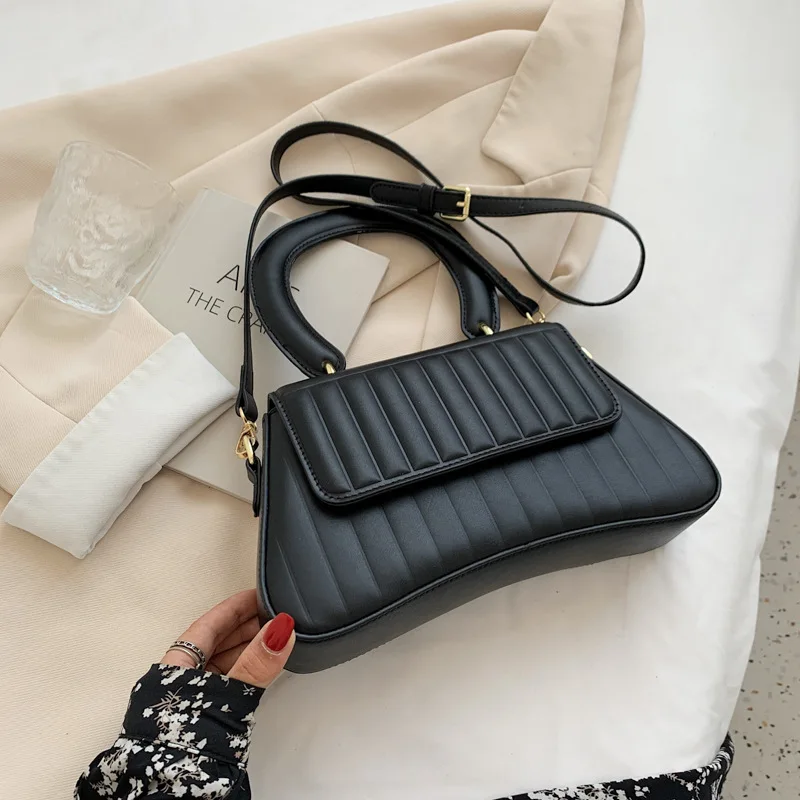 

Women's Leather Messenger Bag 2021 Personality Design New Trendy Handbag Fashion Embroidery Thread One-shoulder Small Square Bag