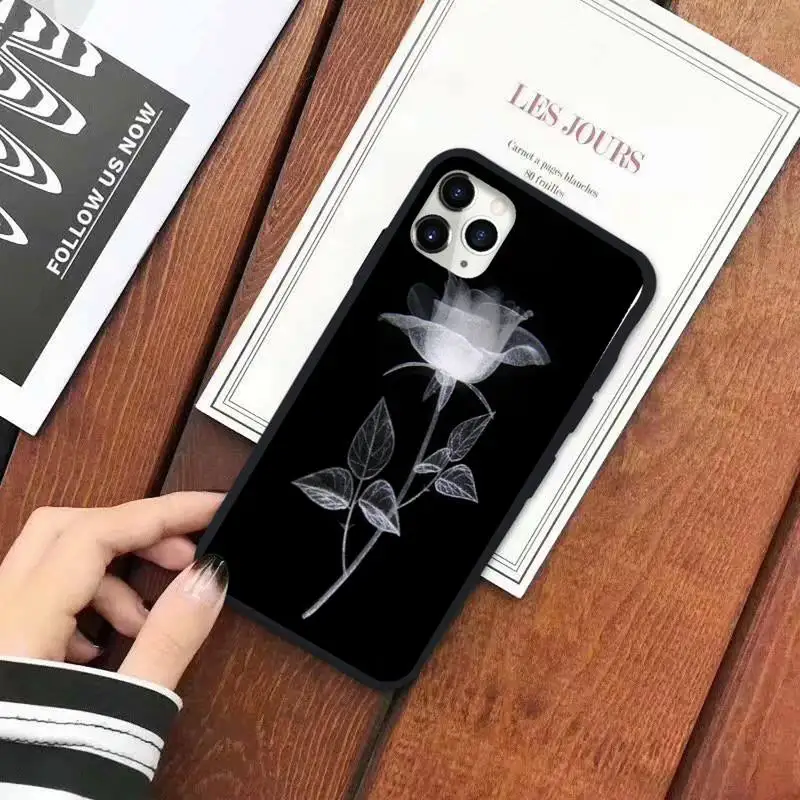 

White Rose flowers Phone Case for iPhone 11 12 pro XS MAX 8 7 6 6S Plus X 5S SE 2020 XR
