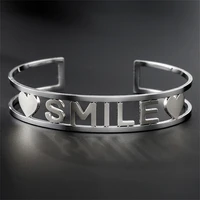 customized letter name bracelet personalized custom bangles for men rose gold stainless steel chrismas jewelry for women gift