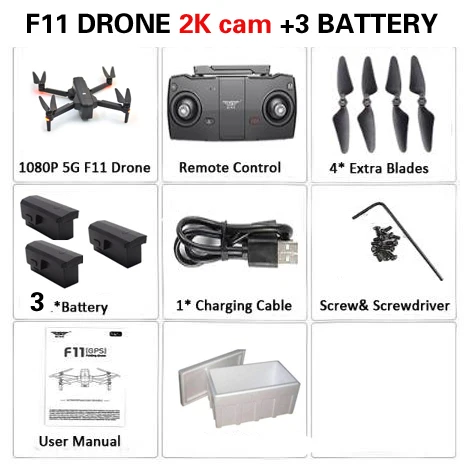 3battery 2K foam SJRC F11 Дрон с GPS с Wi-Fi FPV 1080 P/2 K камера бесщеточный Квадрокоптер 25 минут время полета управление жестами складной Дрон Vs CG033 - Цвет: 3battery 2K foam