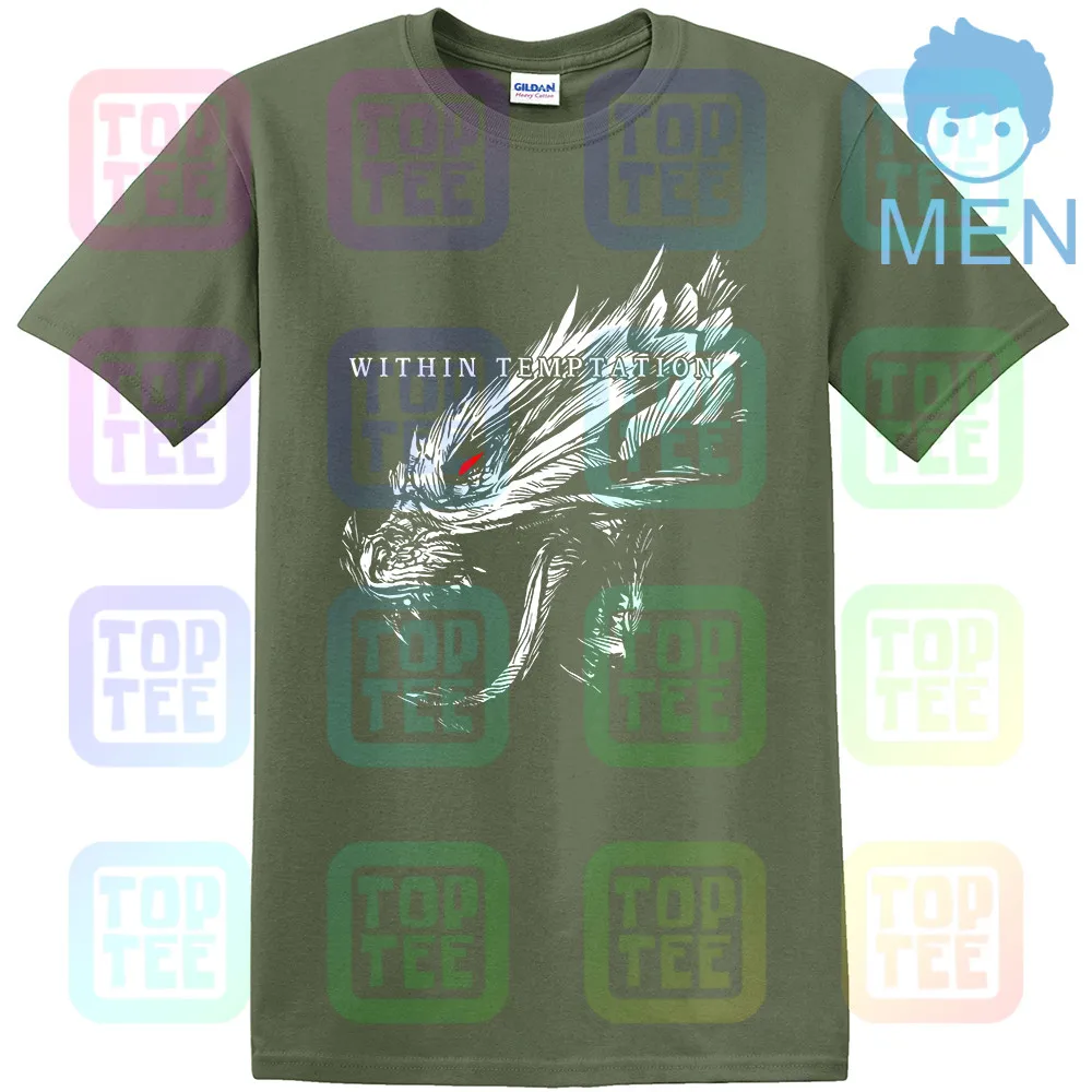 MEN-ARMY GREEN Черная футболка с симфонической металлической лентой NIGHTWISH - Цвет: MEN-ARMY GREEN