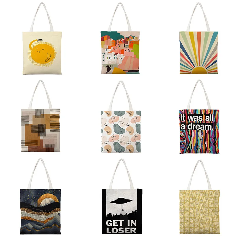 

Sell Well Shopping Handbags Shoulder Bag Punk Large Capacity Gothic Cartoon Aesthetic Kawaii Painting Handbags