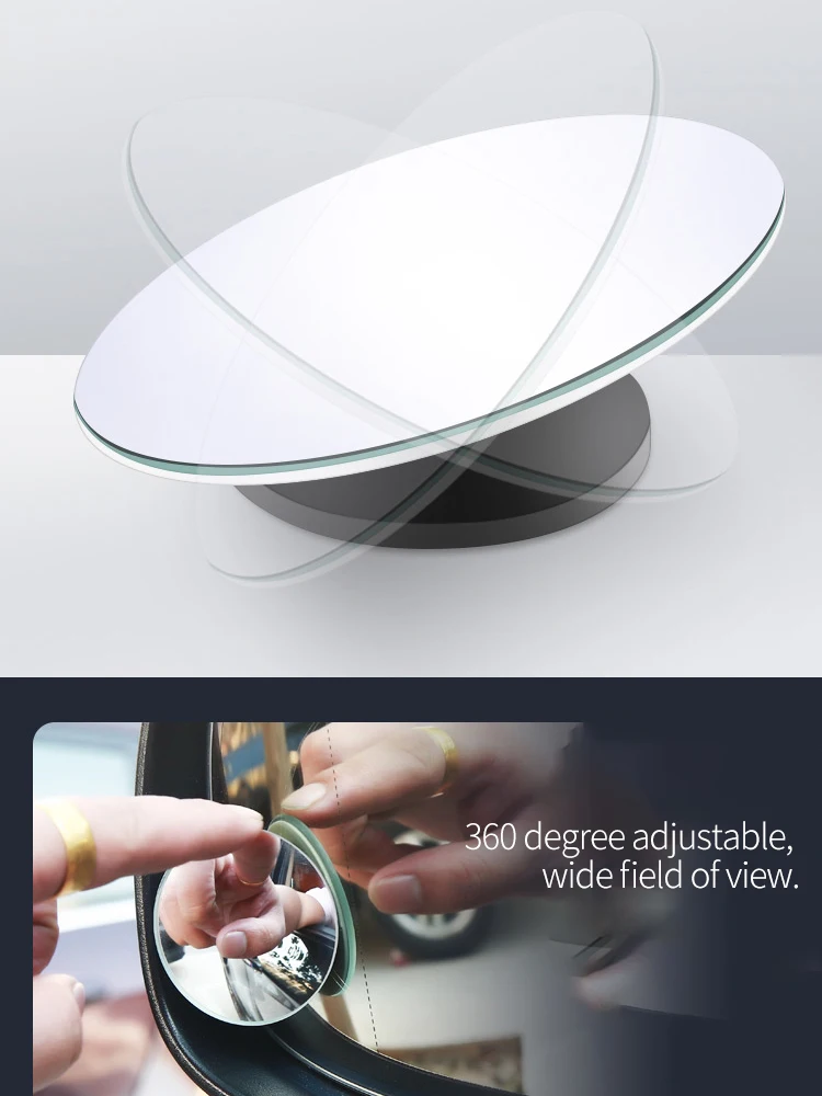 

Car Mirror HD Convex Mirror Blind Spot Rearview Mirror 360 Degree Wide Angle Vehicle Parking Rimless Mirrors Small Round Mirror