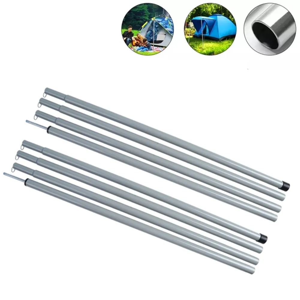 

1 Set 2M Universal Iron Tent Pole Adjustable Outdoor Camping Tarp Telescoping Folding Awning Support Rod Garden Sunshade Canopy