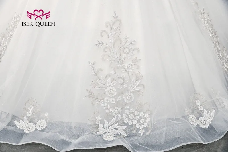 

Pretty Embroidery Wedding Dress Europe New Cap Sleeve Lace Appliques Wedding Gowns Bride Dresses With Beading WX0168