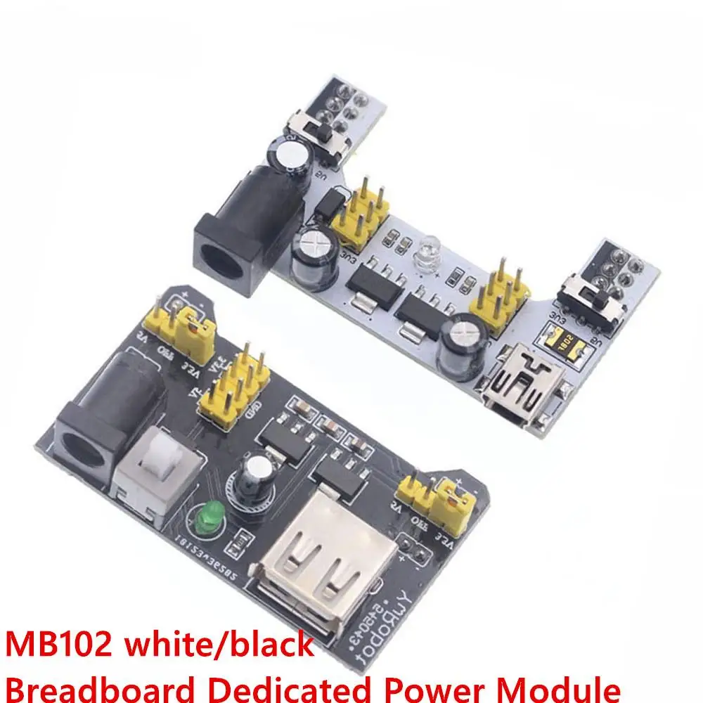Solderless Breadboard Power Supply MB102 Module for Arduino Nano 3.3V 5V MB102 white/black Breadboard Dedicated Power Module mb 102 breadboard power supply module mb102 breadboard dedicated power module 2 channel dc 7 12v micro usb interface