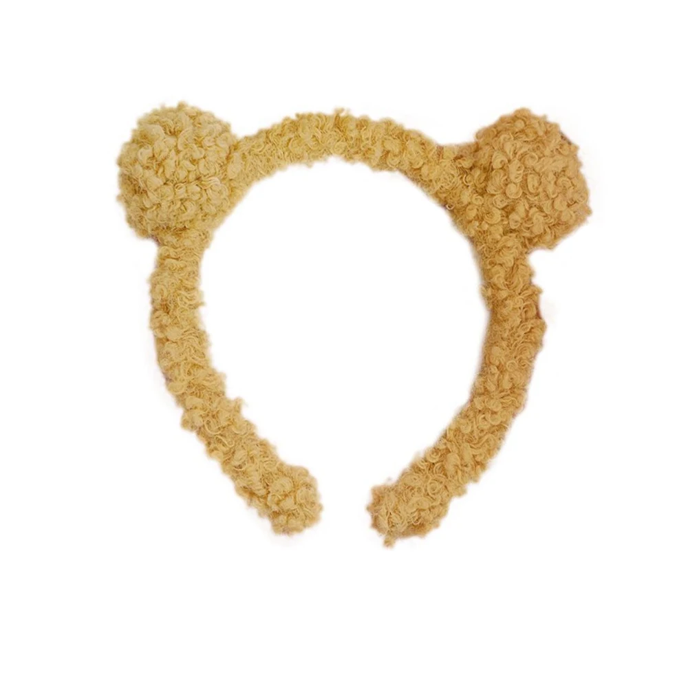 

Lolita Headdress Women Soft Sister Sweet Cute Hair Clasp Lambswool Headband Cute Bear Ears KC Hair Ornaments
