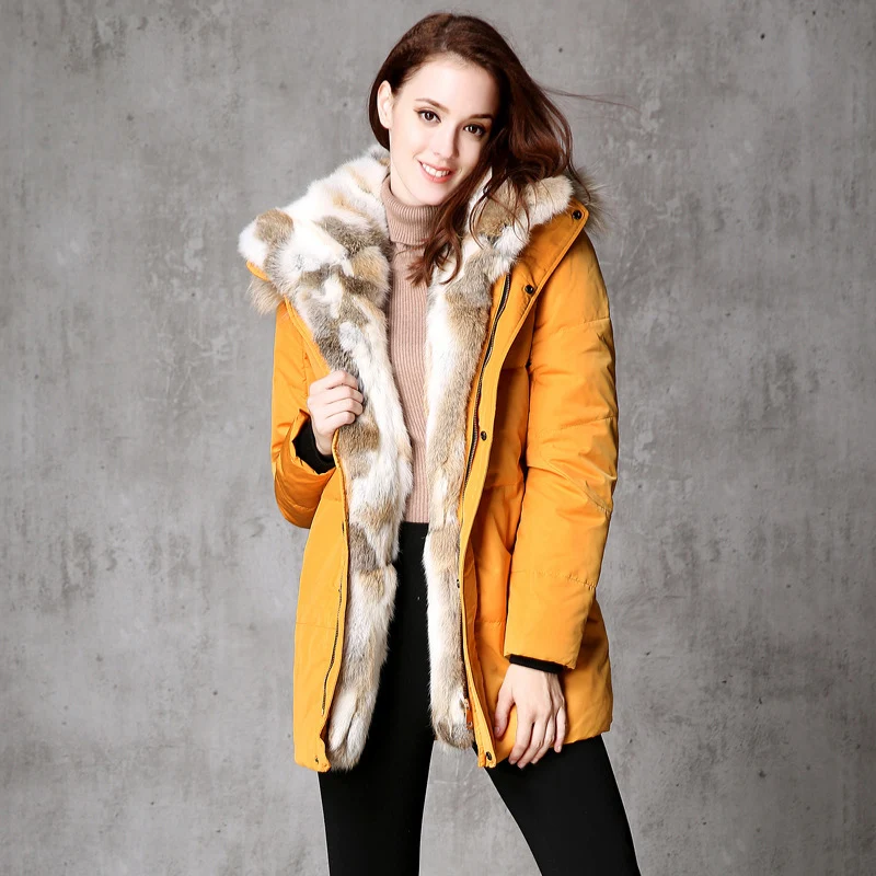 Новинка 2019 зимнее пальто с капюшоном парка Скорпион меховым воротником плотное