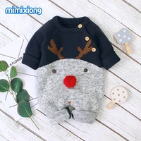 baby rompers christmas long sleeve newborn boys girls jumpsuit winter knitted toddler infant overalls one piece children clothes