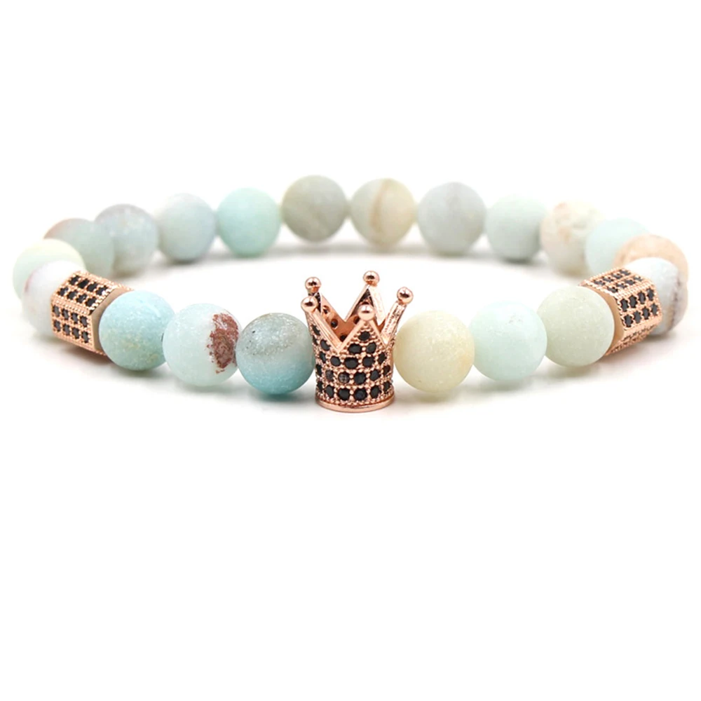 Популярные модели браслетов из натурального камня с микро цирконием для женщин и