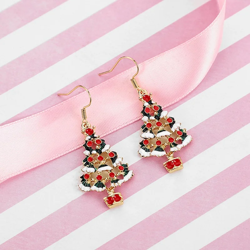 Christmas Earrings Zinc Alloy Festival Ornaments 1Pair Tree For Women Metal Stud Earring Fashion Gift Jewelry | Дом и сад