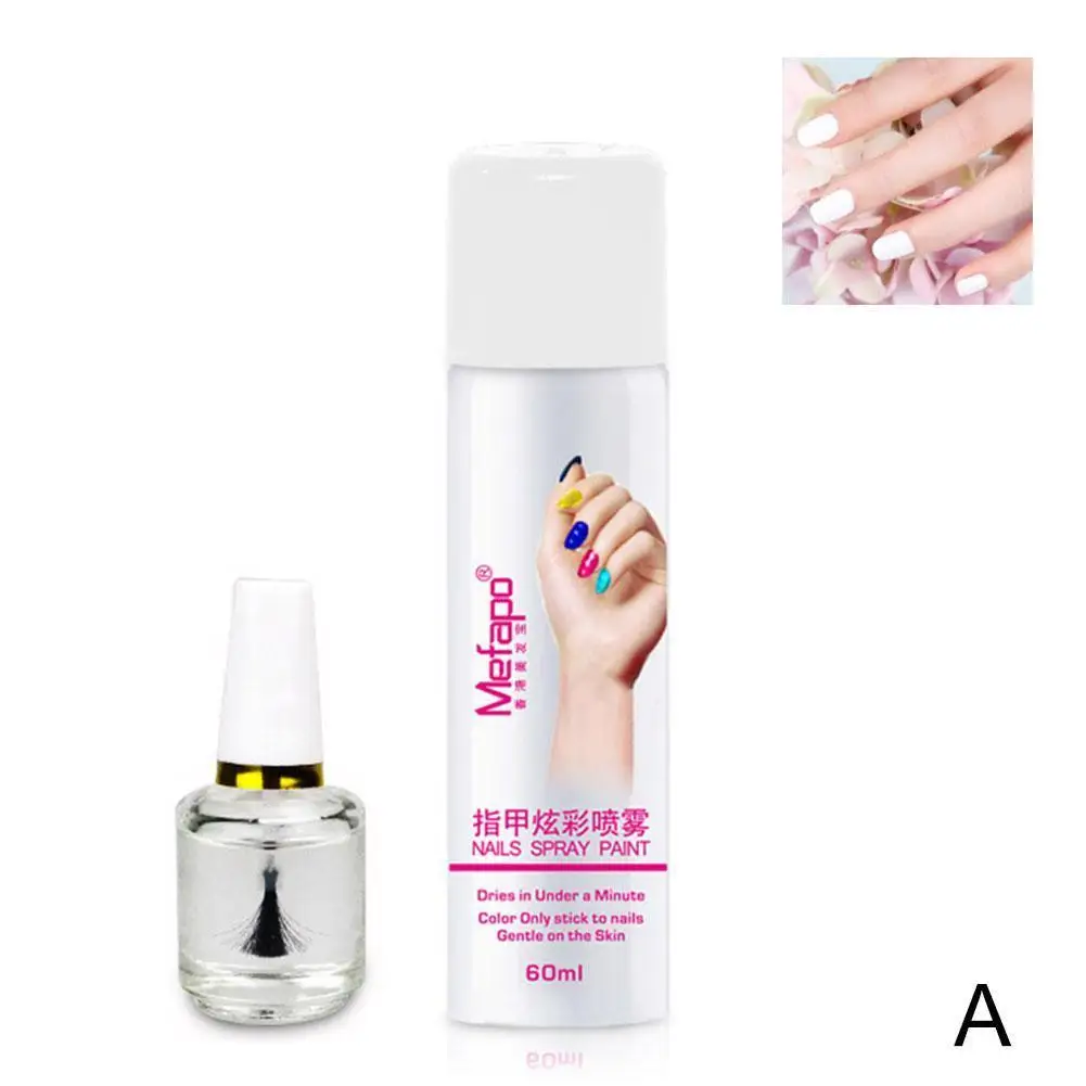

60ml Perfect Nail Polish Spray + Base Coat Pro Styles Washing Perfect Polish Spray To Easy Nail Spray K7H6