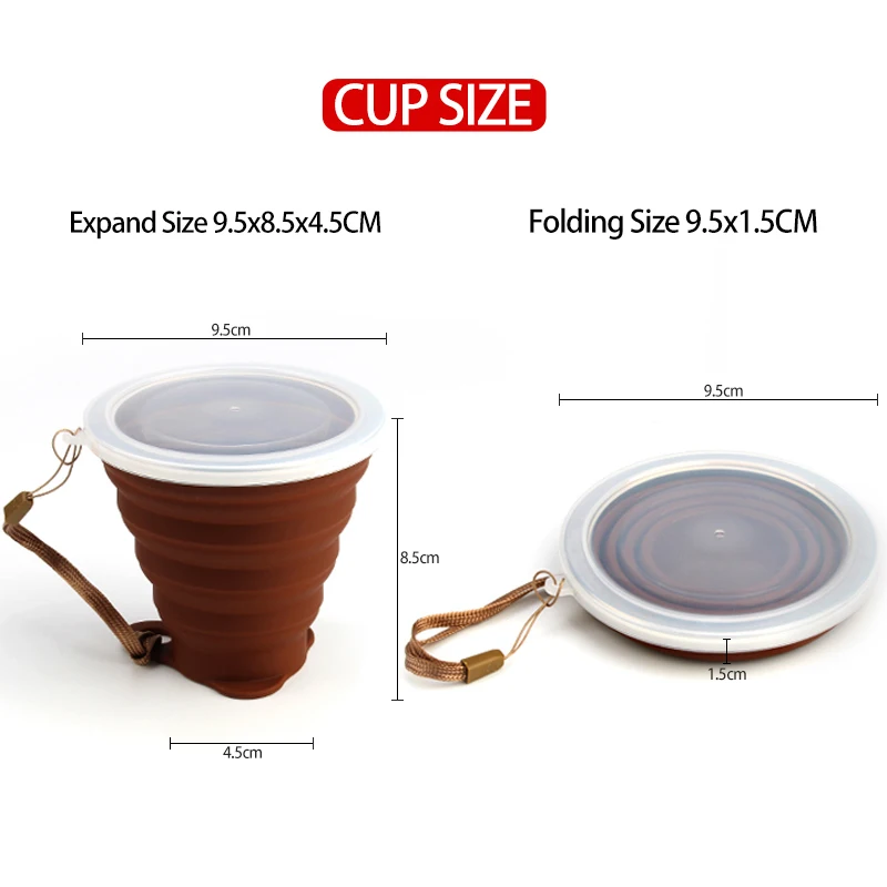 Складные чашки 270 мл не содержит Бисфенол А чашка для воды пищевого класса