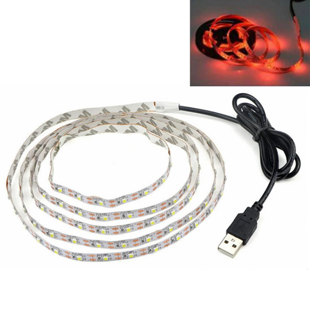

Гибкий ТВ-фон SMD3528 лента RGB Настольный Декор Светодиодная лампа DC 5V Питание от USB