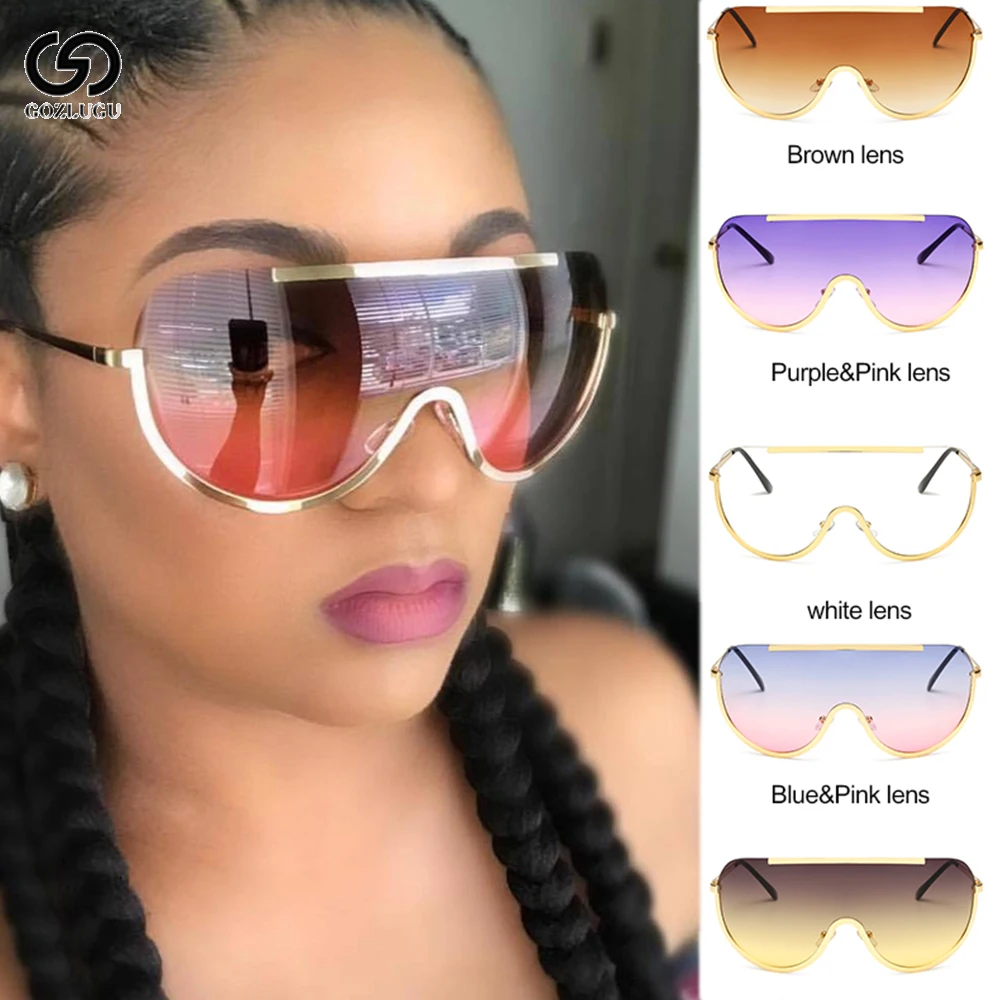 Женские квадратные солнцезащитные очки GOZLUGU большие в европейском и