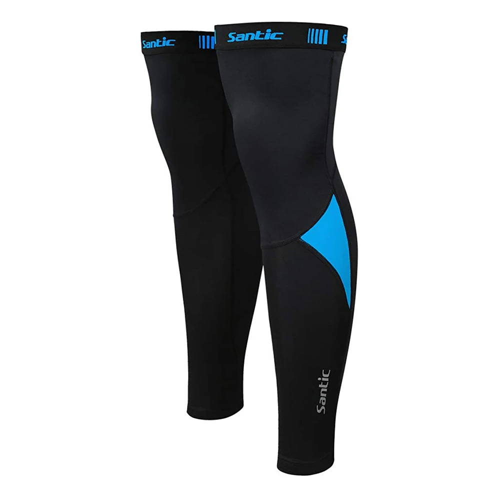 Велосипедные гетры Santic теплые флисовые ветрозащитные мягкие коленные рукава