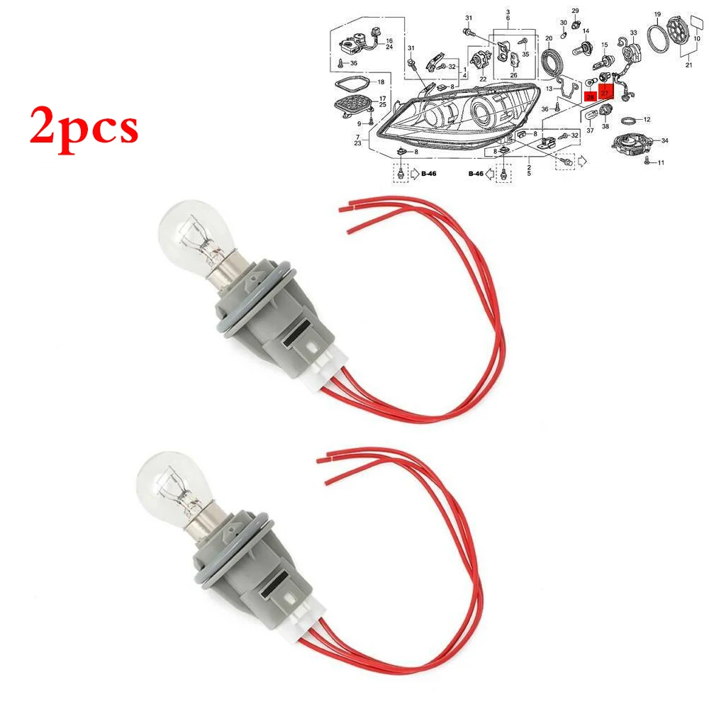 

2PCS Turn Signal Light Socket w/ bulbs For Honda Civic Accord Odyssey 92-16 Pilot Turn Signal Bulb Socket 33302-SR3-A01 2PCS