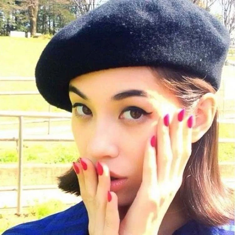 Женский шерстяной берет в стиле ретро 21 цвет модный теплый фетровый зимняя шапка