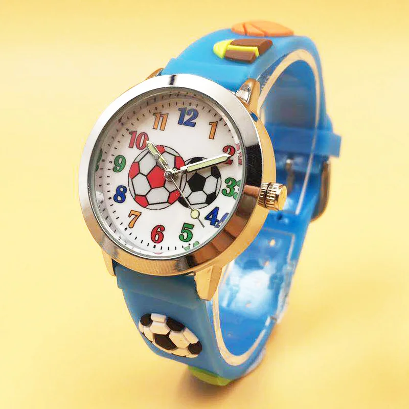 Часы Детские кварцевые аналоговые с силиконовым ремешком и светящимися