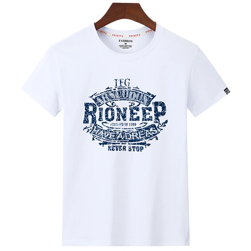 Мужская хлопковая футболка с круглым вырезом коротким рукавом и принтом | одежда