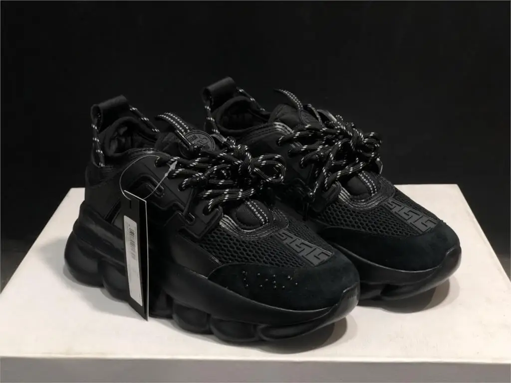 

Luxury Chain Reaction 2 Chainze-Black Red Men Women OG QS Ultra High Version Platform Shoes Brand Trainers 36-45